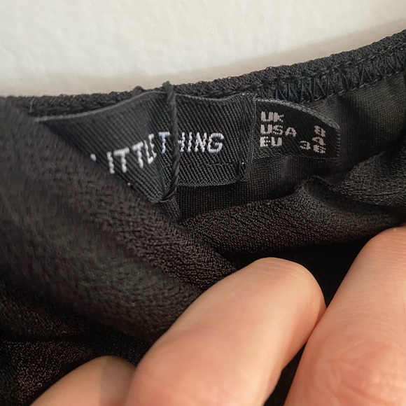 NWT pretty little things black cowled dress side ruched size 4 - Picture 2 of 10